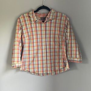 Plaid button up blouse